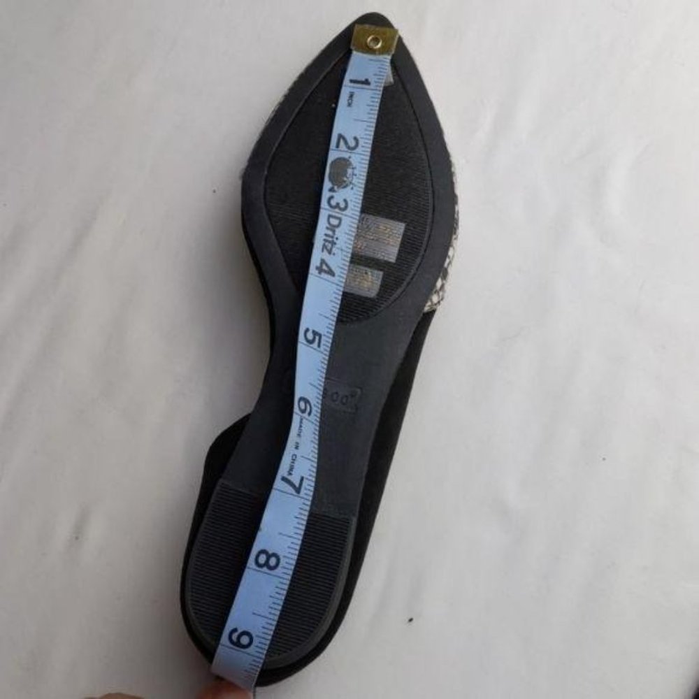 Bamboo Black & Snakeskin flats - worn once - Picture 10 of 13